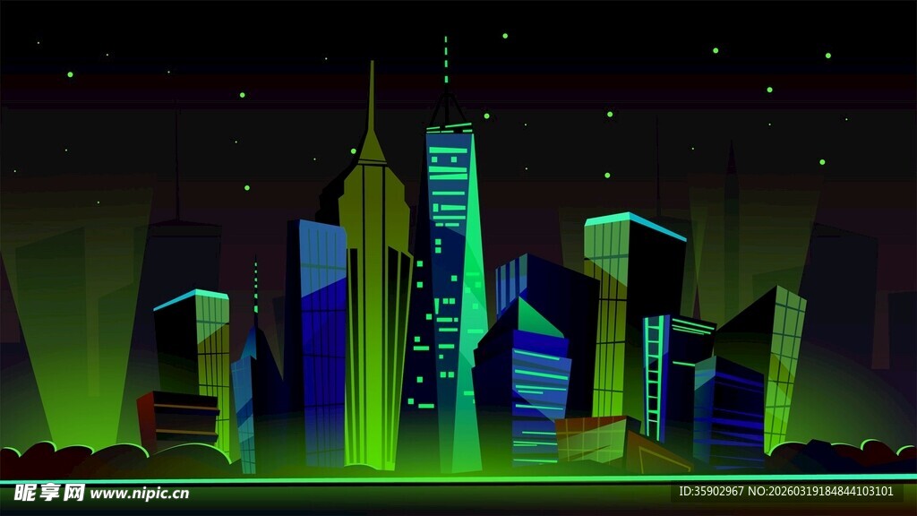 梦幻都市夜景灯光秀