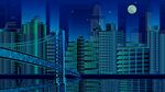 城市夜景中的桥梁与高楼