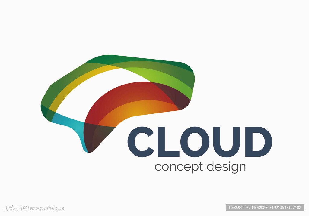 多彩云朵概念设计图标