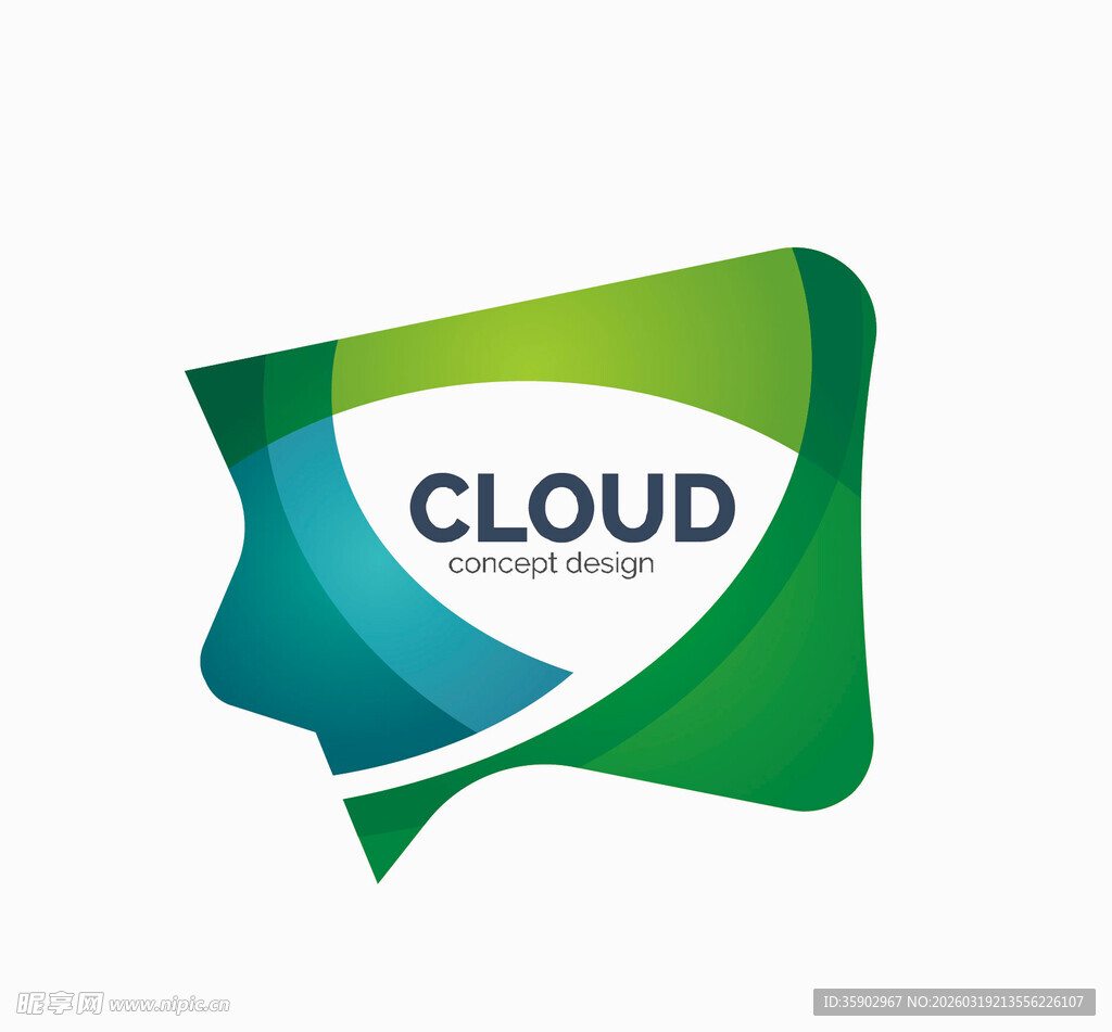 云主题创意对话气泡标志