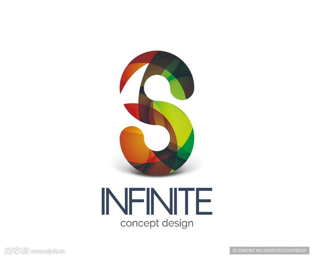 多彩字母S标志设计
