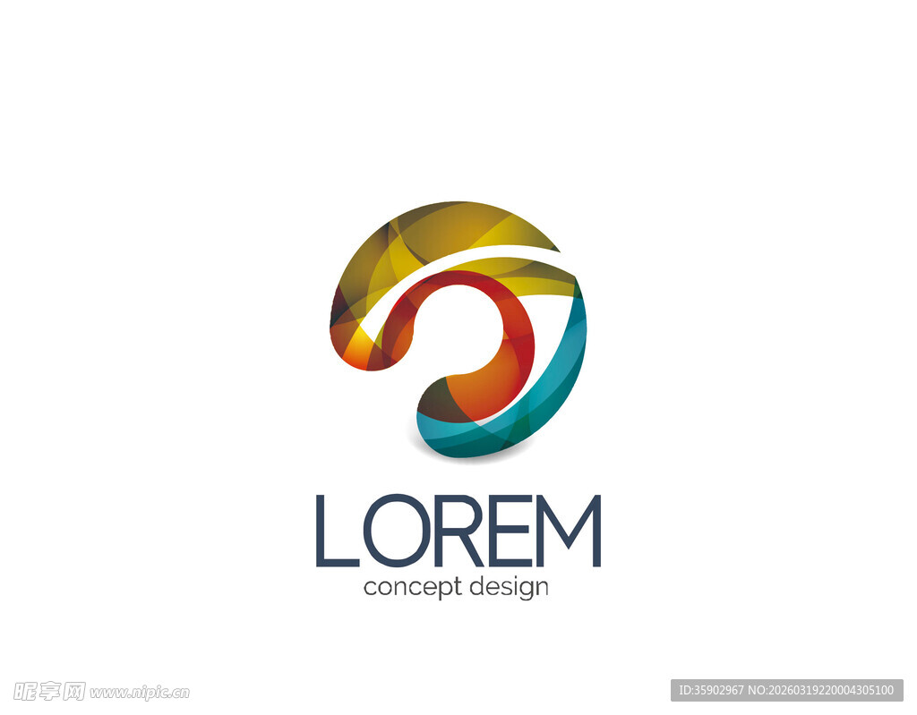 多彩抽象圆形标志设计