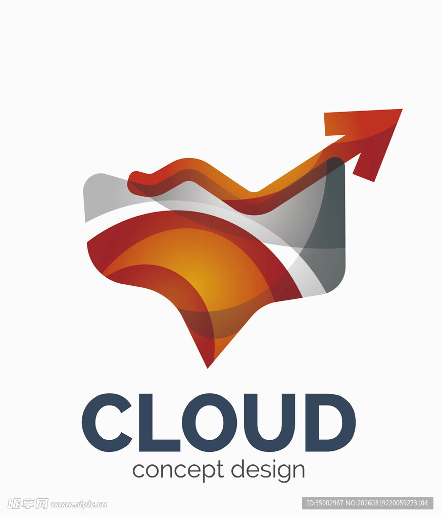 云主题上升箭头标志设计