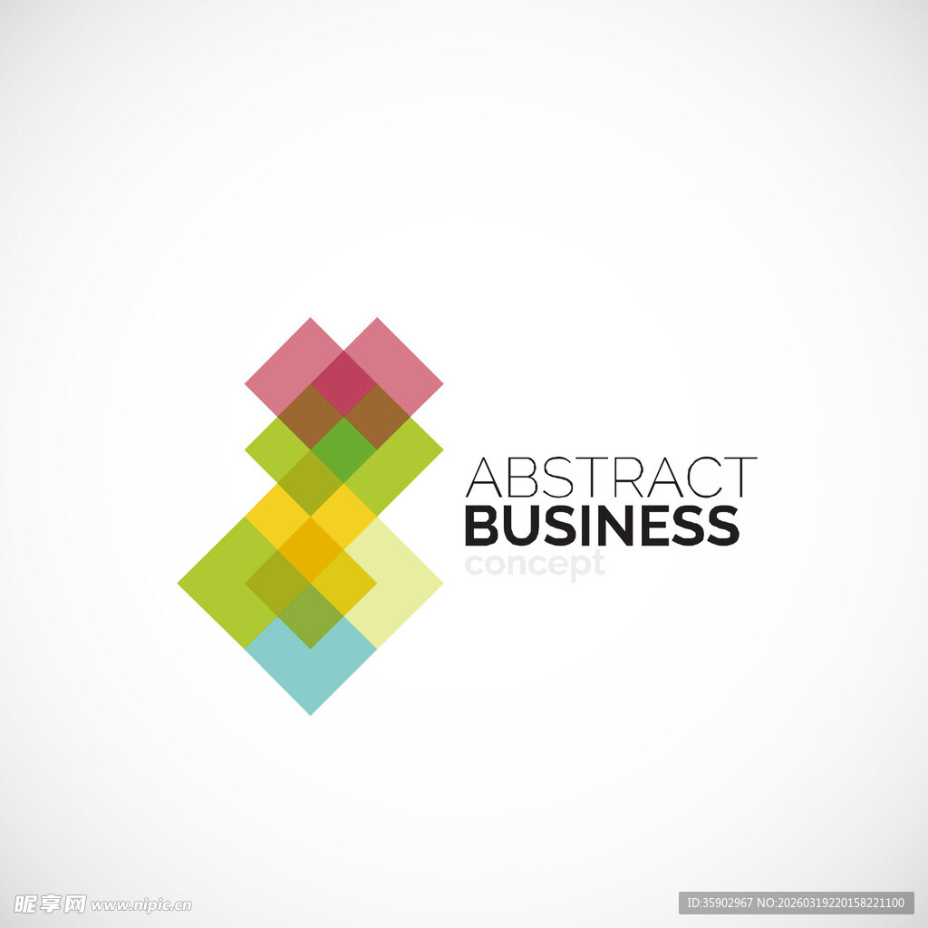 多彩方块商务标志设计