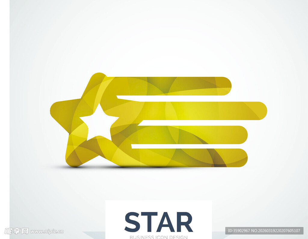 金色立体星形图案设计