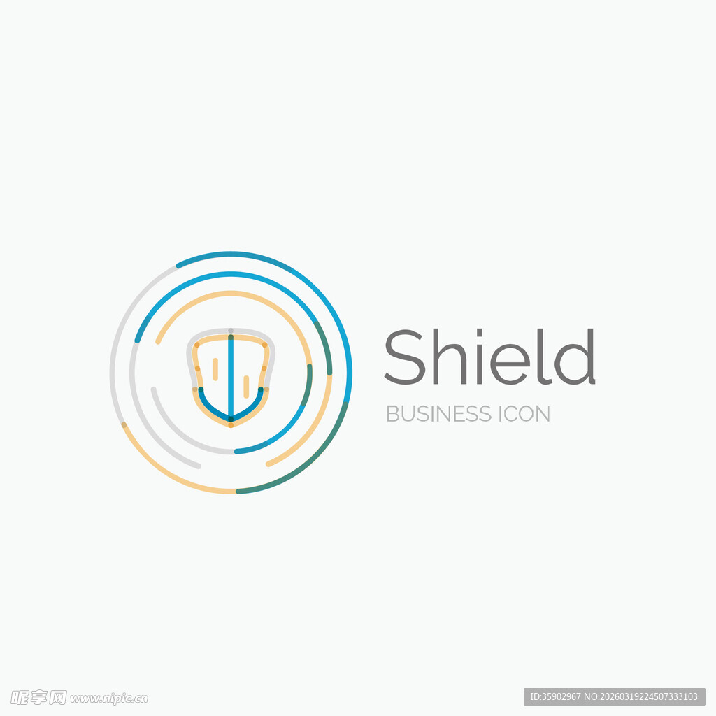 盾牌主题简约标志设计