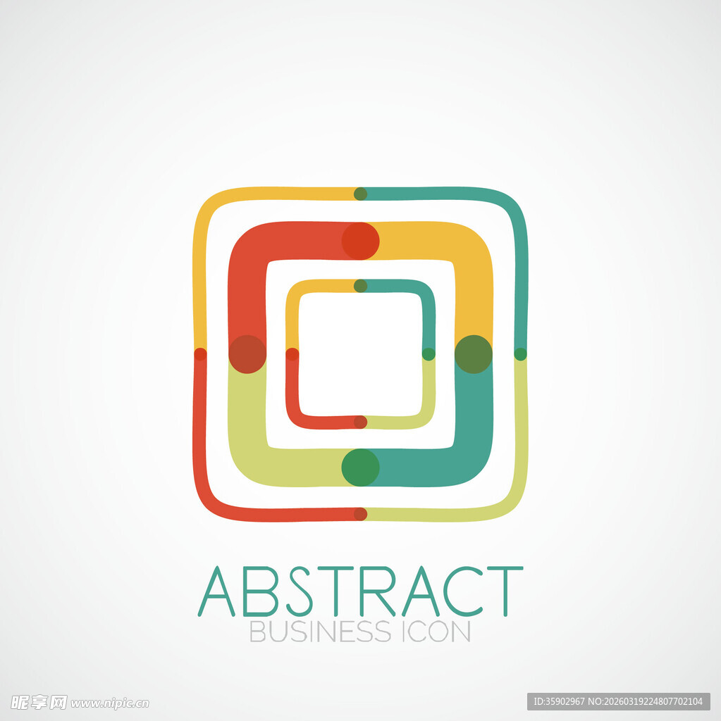 抽象多彩方形标志设计