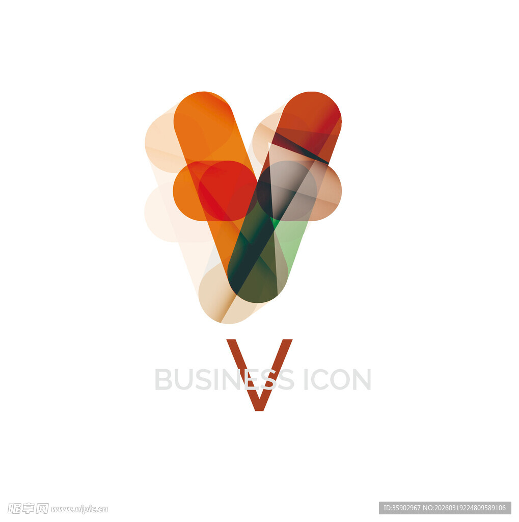 多彩抽象心形图案设计