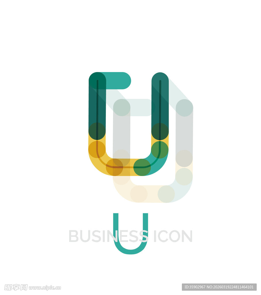 简约U形几何图标设计