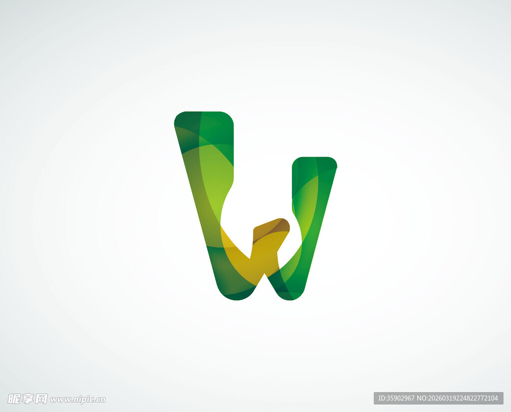 多彩抽象字母V设计