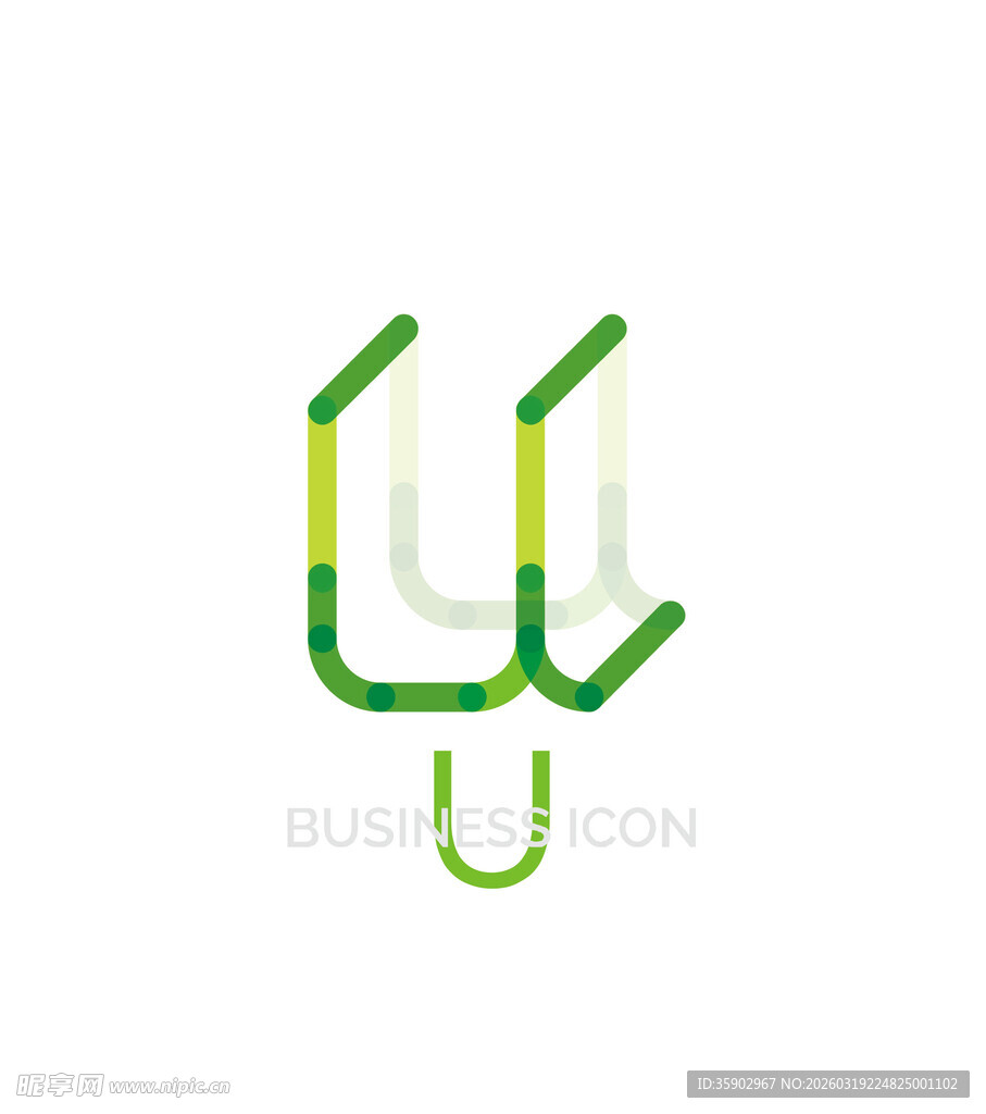 简约几何字母U标志设计