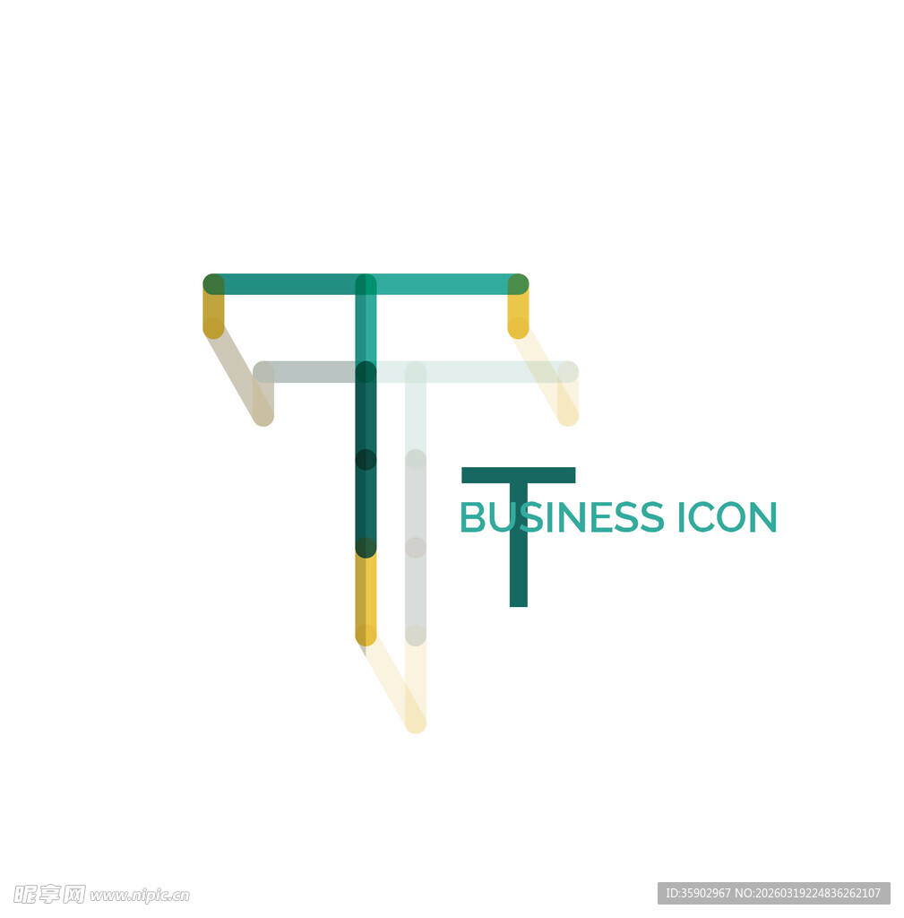 简约商务T字图标设计