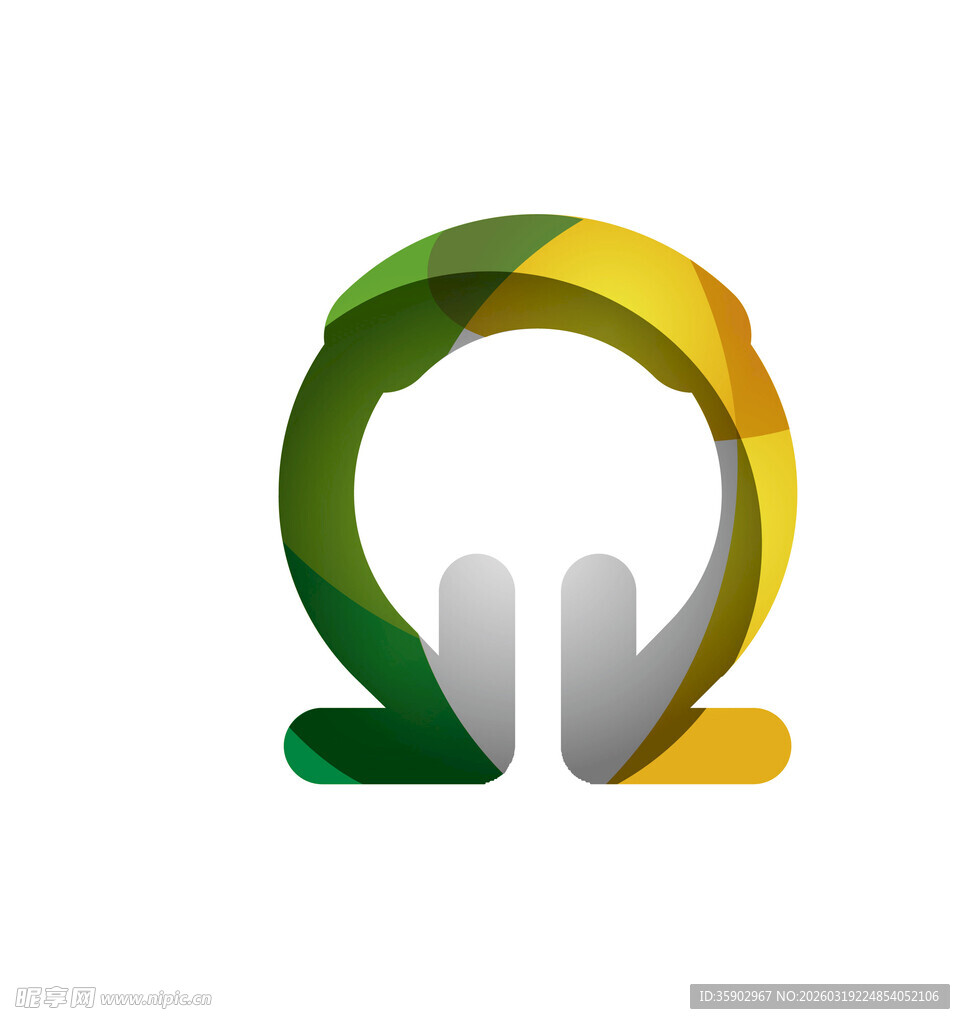 多彩耳机造型标志设计