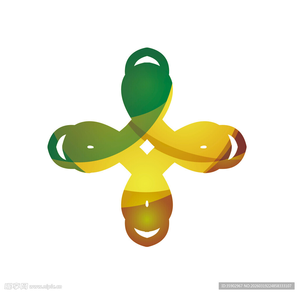 多彩环形交织标志图案