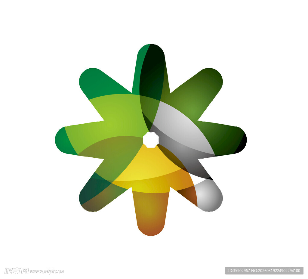 多彩几何花瓣图标