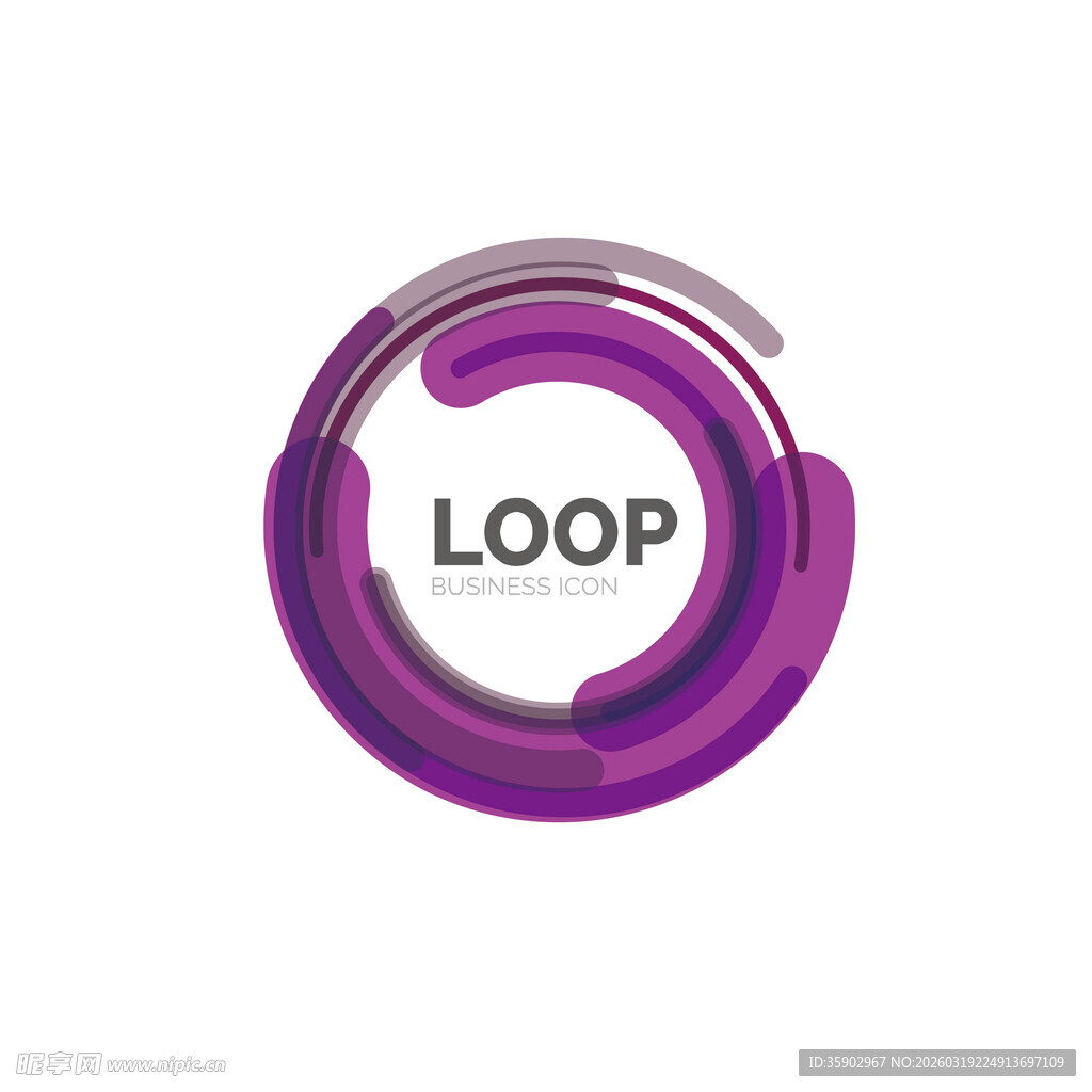 紫色环形LOOP标志设计