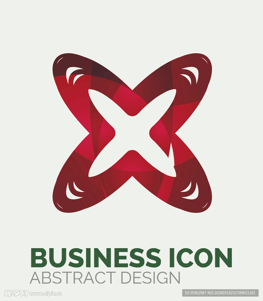 红色抽象商业图标设计