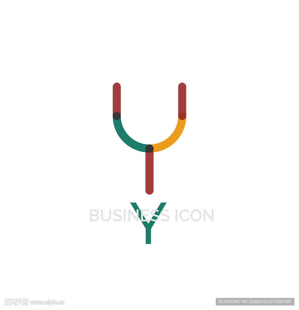 多彩U形创意标志设计