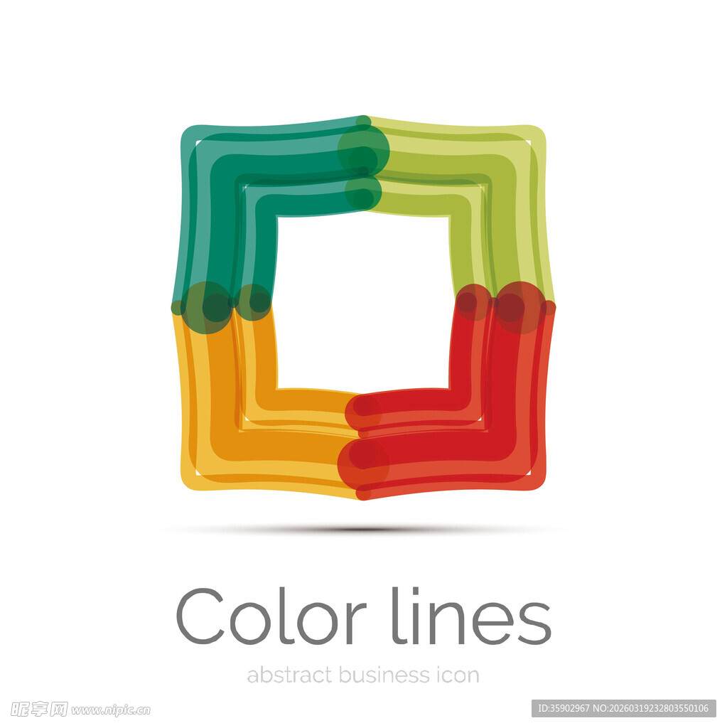 彩色线条构成的方形图案