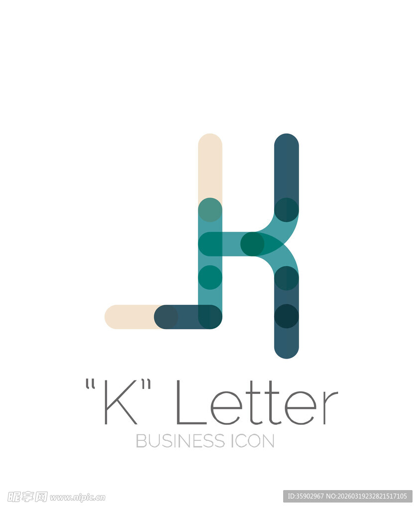 K字母创意标志设计