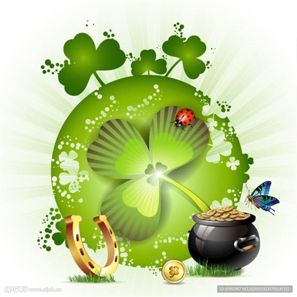 圣帕特里克节幸运元素组合