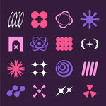 多彩几何抽象装饰图案元素