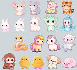 十二生肖卡通动物形象集合