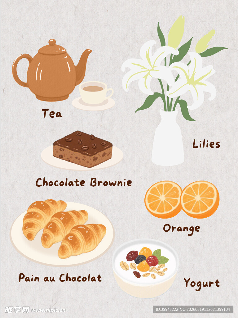 精致茶点与花卉优雅组合