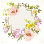 花卉环绕的精致边框图案