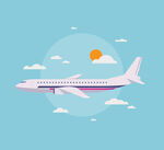 蓝天中飞行的客机