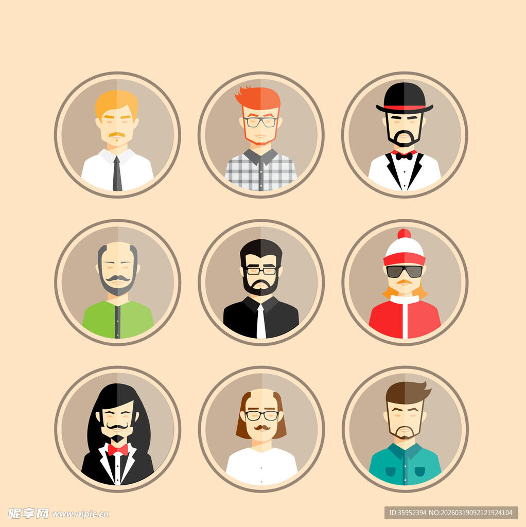 多样风格人物头像集合