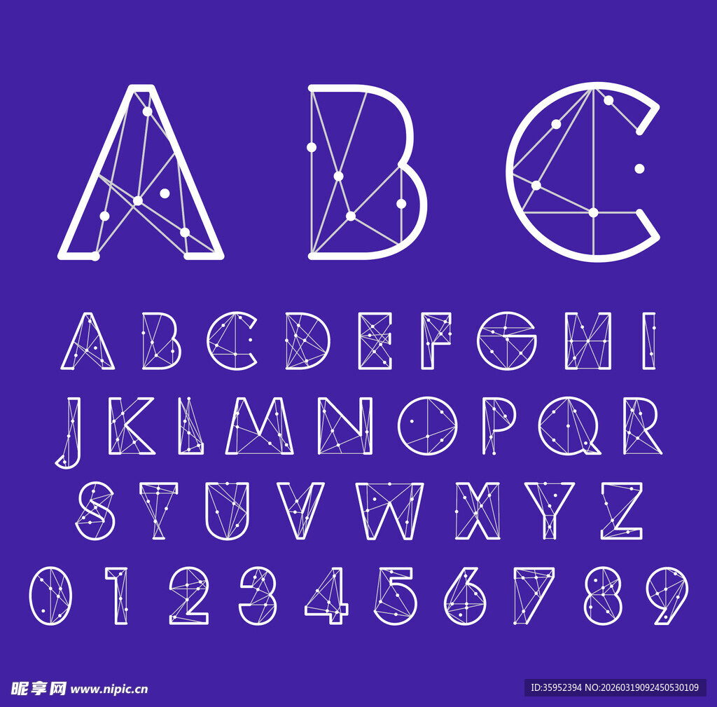 几何风格字母数字设计