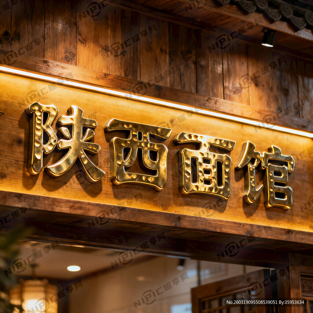 陕西面馆的图片字体要带凸凹金属