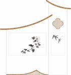 中式文化 标识牌 水墨山水