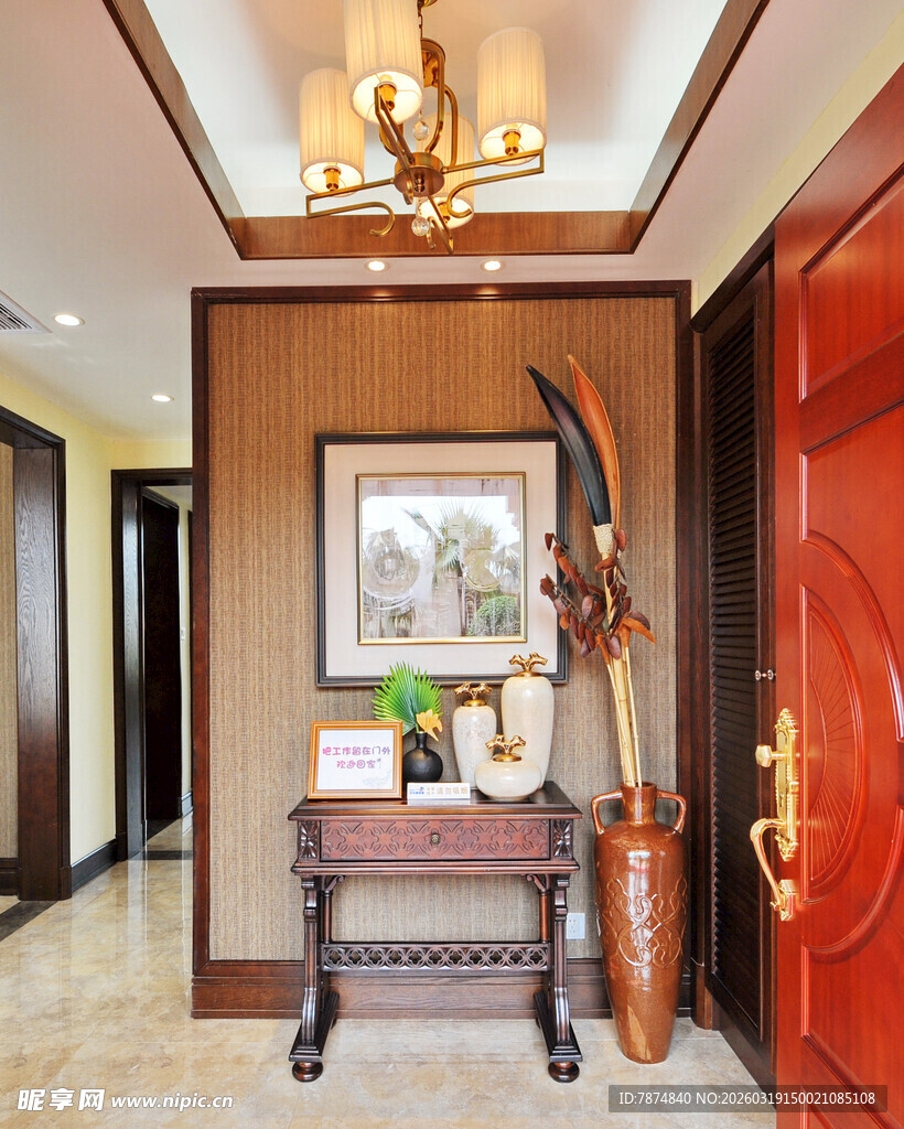 中式玄关装饰 典雅大气