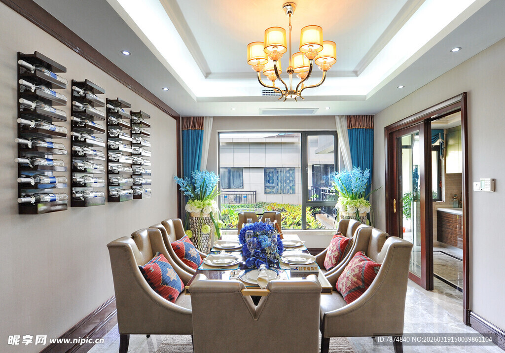 现代优雅餐厅室内装饰场景