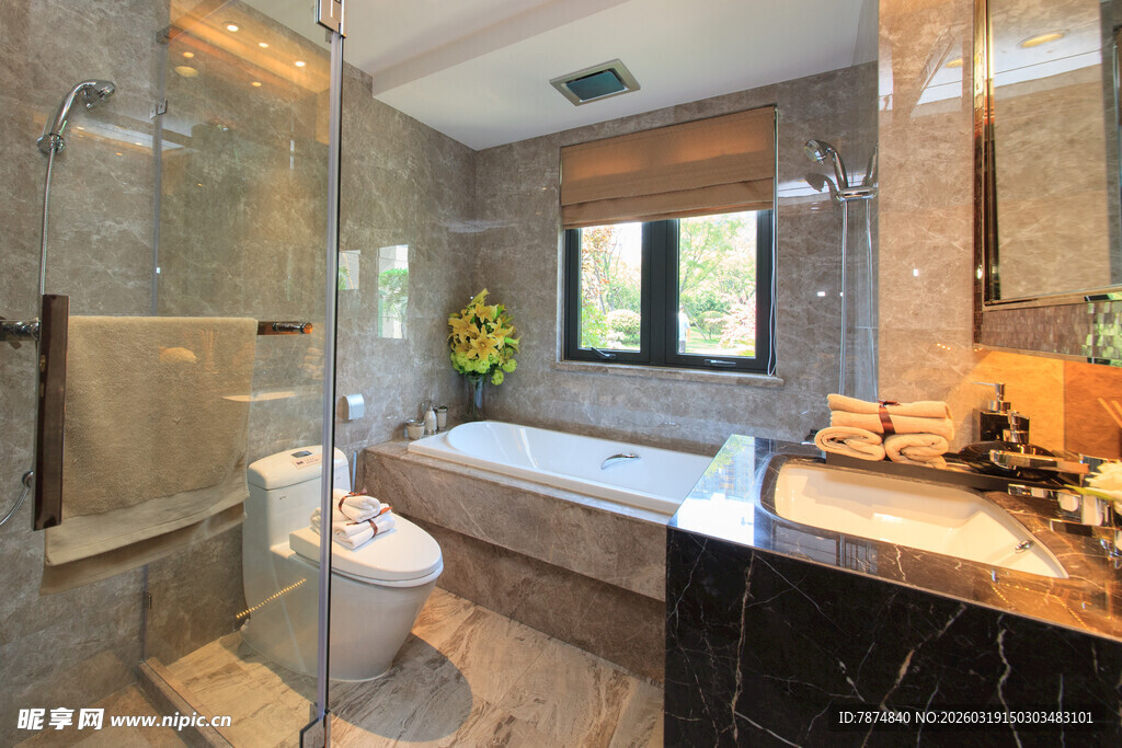 现代豪华浴室优雅设计