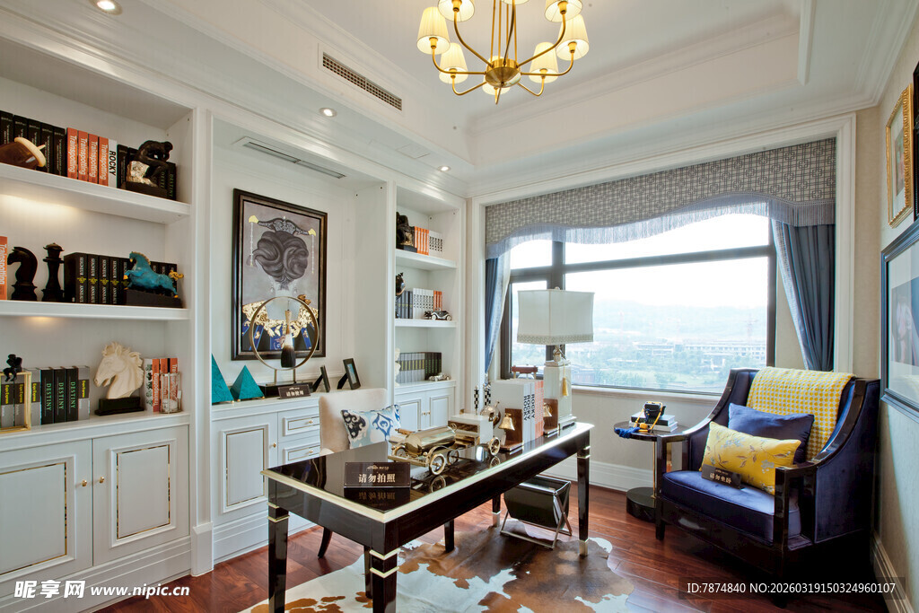 现代简约风雅致书房一角