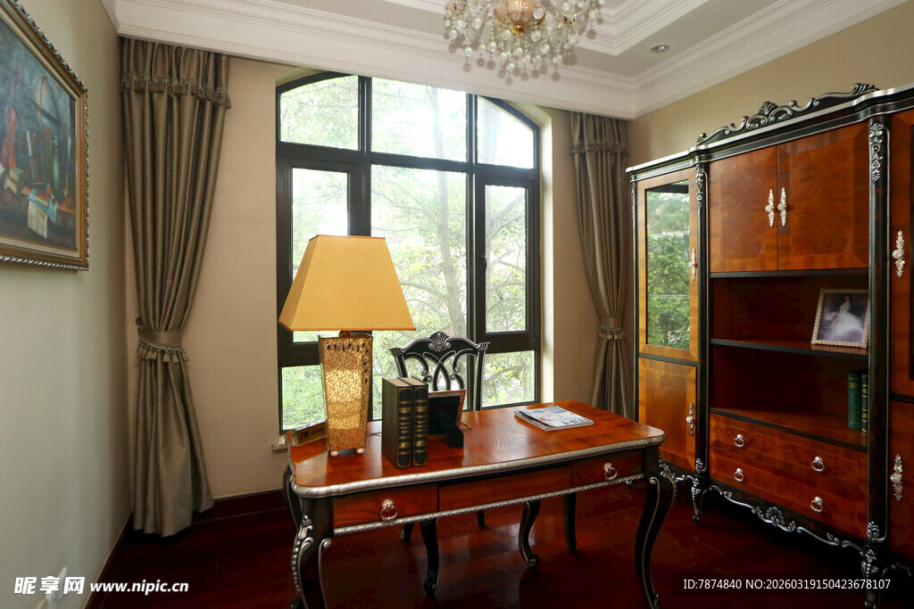 典雅书房室内精致一角