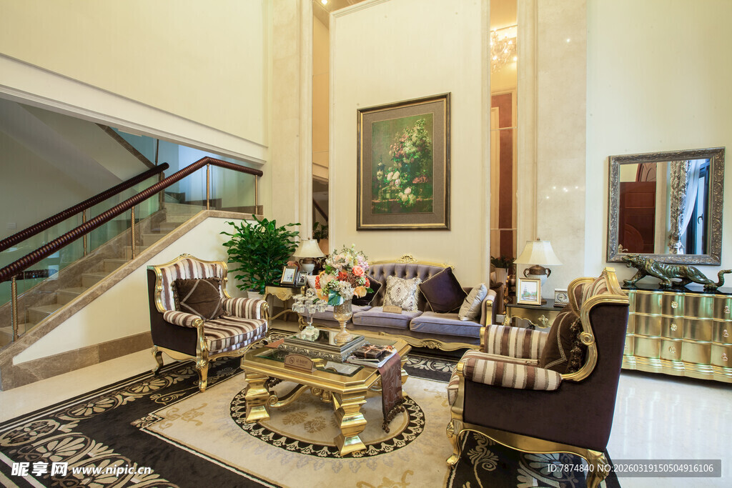 豪华客厅室内优雅装饰