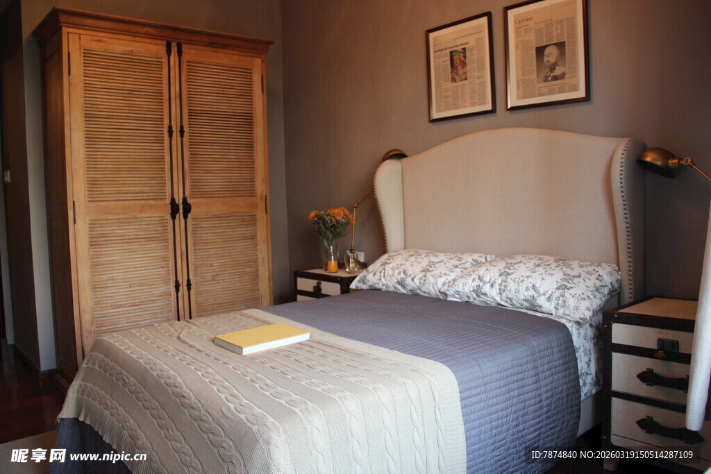 温馨简约卧室室内场景