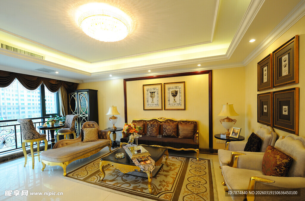 温馨现代风客厅室内场景