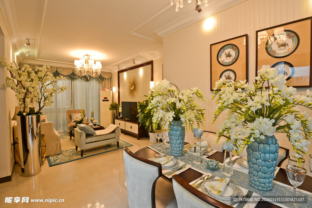 优雅客厅绿植装饰展示