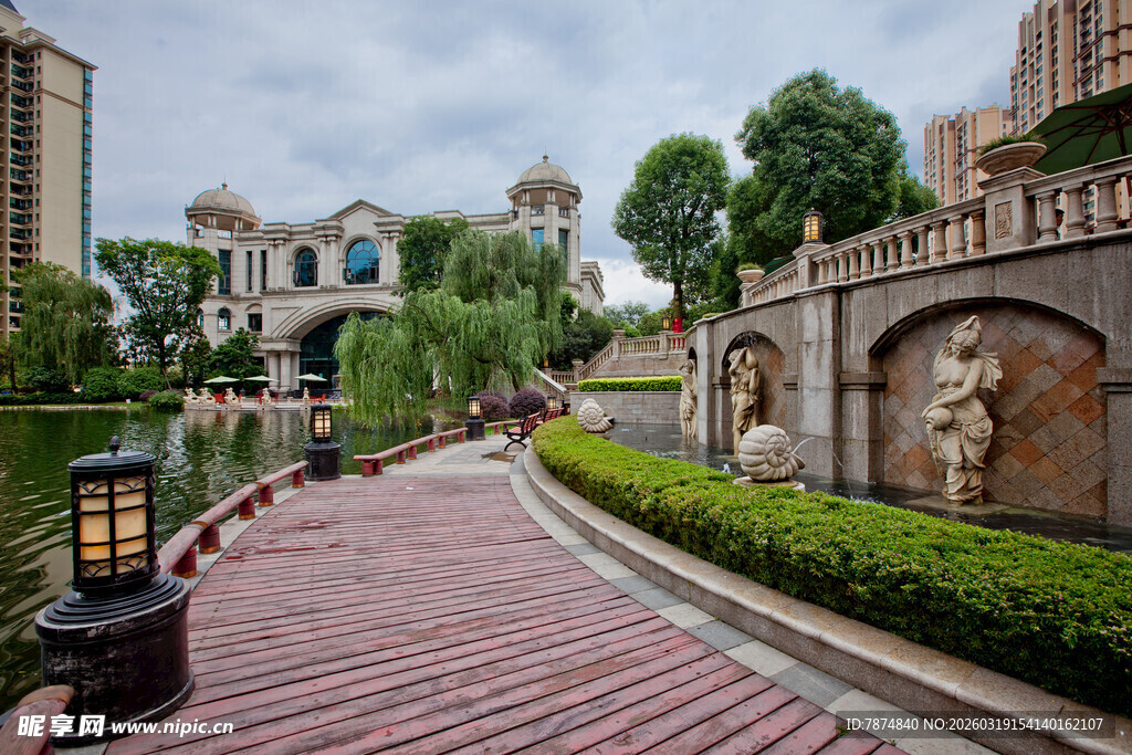 欧式园林景观步道美景