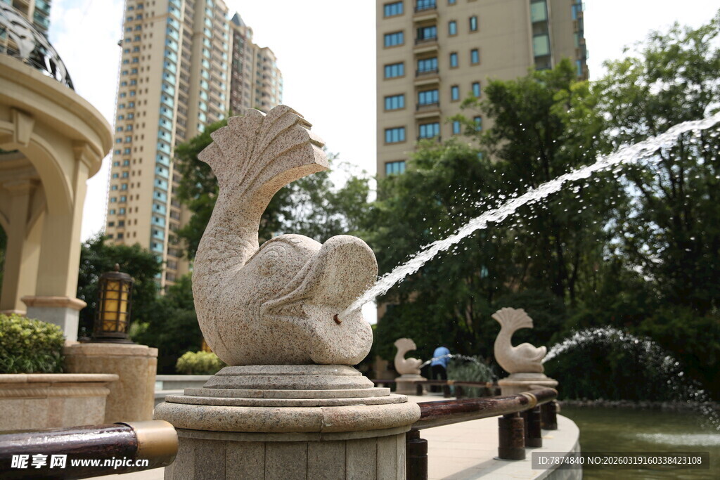 喷泉雕塑 城市景观之美