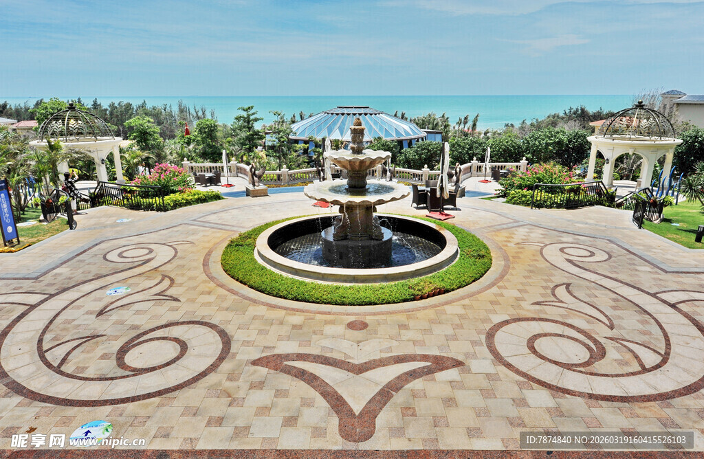 豪华庭院喷泉景观设计