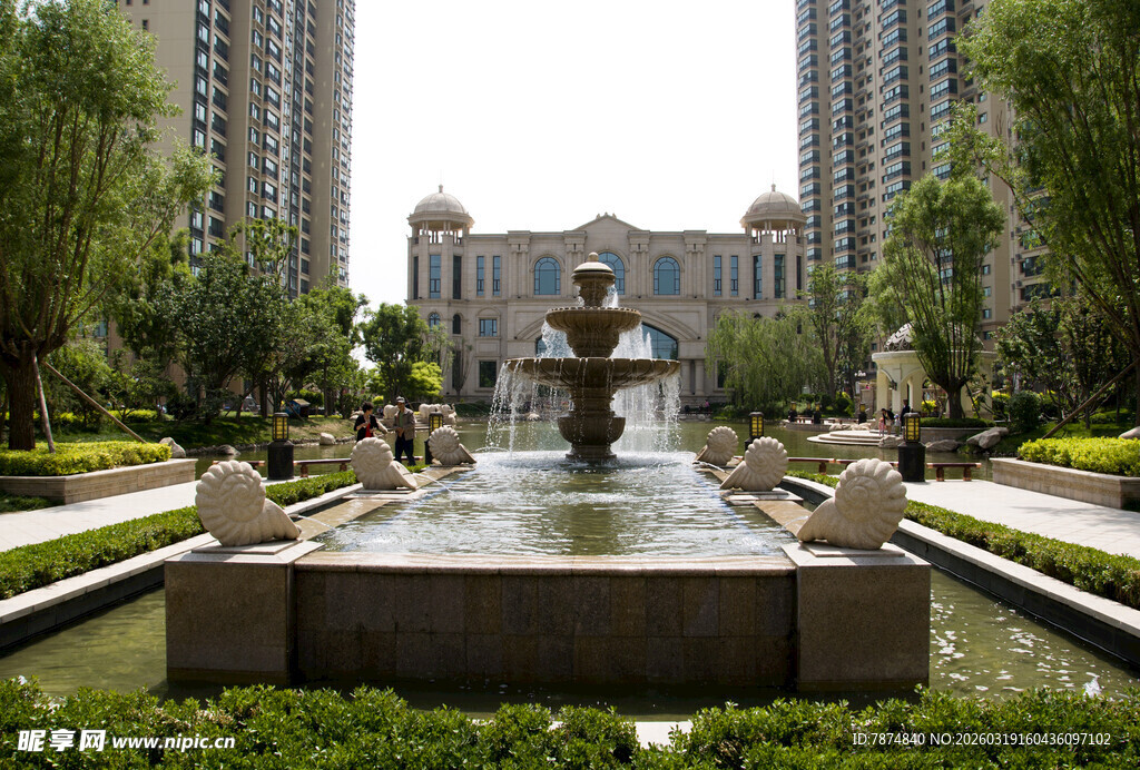 优雅小区喷泉景观