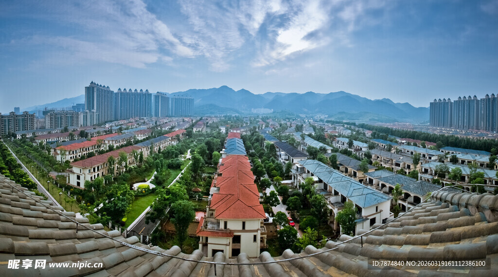俯瞰城市与山水美景