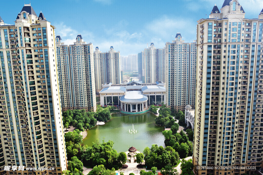 高层住宅区中的绿地景观