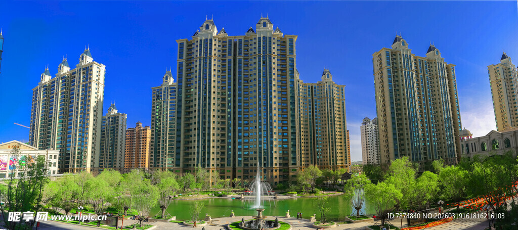 城市高楼林立的美丽景观